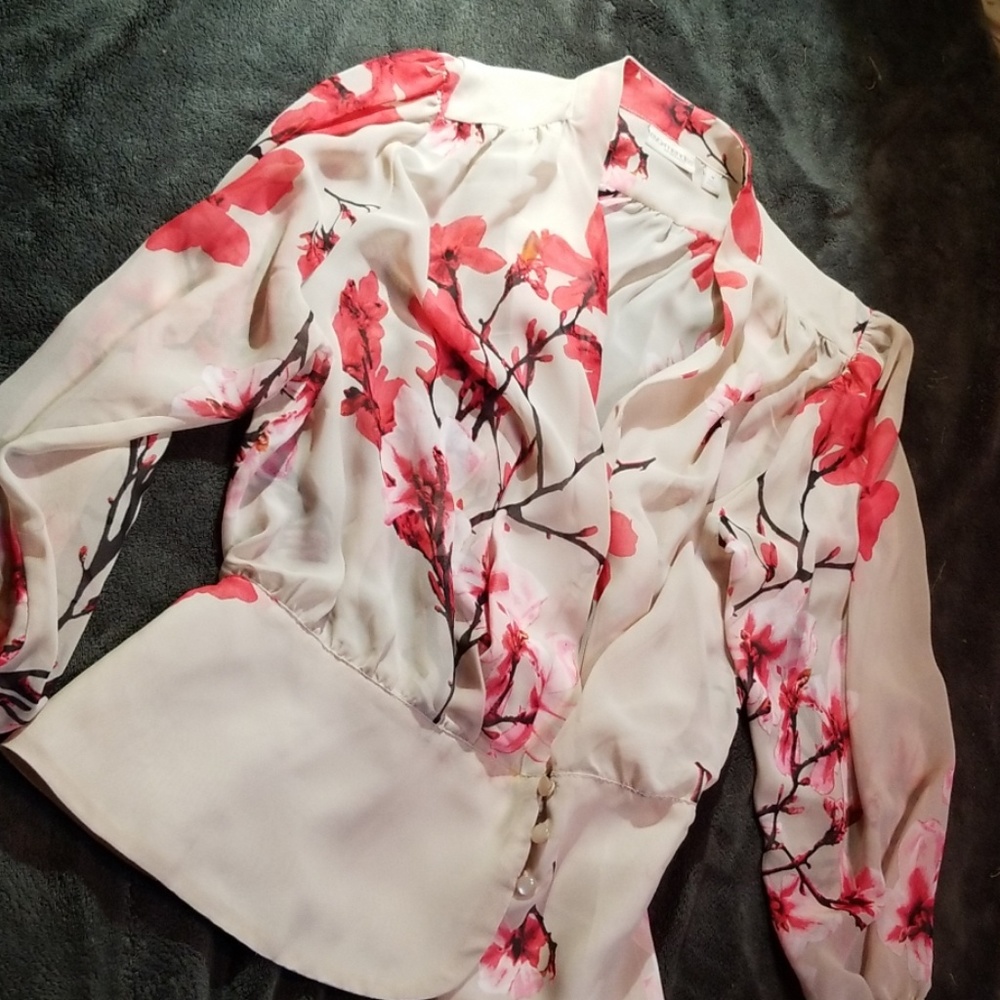 Womens size M retro 1940's sheer blouse